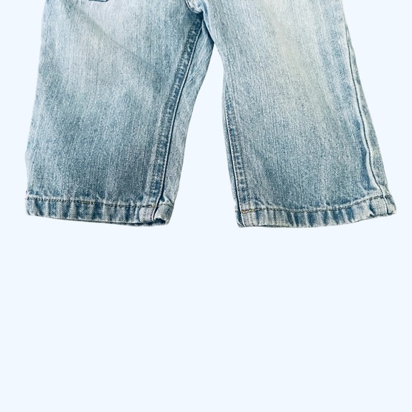 Cherokee denim blue jeans zipper pockets snap cotton elastic waist Boy 9 Months - Picture 9 of 12